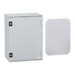 Coffret mural polyester IP66 430x330x200 mm, finition gris, vue complémentaire 1