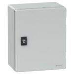 Boîtier mural polyester étanche IP66 308x255x160 mm, finition gris, vue complémentaire 2