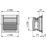 Ventilateur axial ClimaSys 165 m3/h 230V IP54, finition gris, vue complémentaire 10