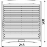 Ventilateur axial avec filtre 24 V CC IP54, finition gris, vue complémentaire 3