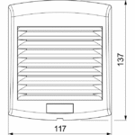 Ventilateur axial avec filtre 38 m3/h 230V IP54, finition gris, vue complémentaire 1