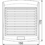 Ventilateur axial armoire électrique 85 m3/h 230 V IP54, finition gris, vue complémentaire 7