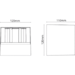 Applique murale LED noir intérieur extérieur 3000K 8W, configuration visible, vue complémentaire 1