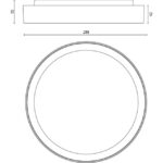 Plafonnier LED rond noir 2700K 17W, IP20, vue complémentaire 1