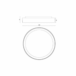 Plafonnier LED rond noir 2700K 17W, IP20, vue complémentaire 2
