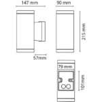Applique murale extérieure GU10 noir IP54, finition Noir RAL 9004, vue complémentaire 1