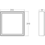 Applique murale LED carrée noire 3000K Frame Maxi, configuration visible, vue complémentaire 1