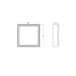 Applique murale LED carrée noire 3000K Frame Maxi, configuration visible, vue complémentaire 2