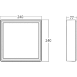 Applique murale LED carrée graphite 3000K, configuration visible, vue complémentaire 1