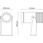 Spot de jardin LED extérieur graphite 2700K IP67, configuration visible, vue complémentaire 1