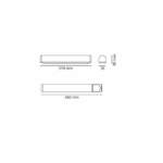 Applique salle de bain LED blanc mat 16W 3000K, dimensions 510 x 70 x 80 mm, vue complémentaire 2