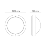 Applique murale ronde extérieure E27 IP65 noir 614570 – Image 3