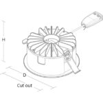 Spot encastrable blanc Rax Eco 150, IP20, vue complémentaire 1