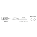 Spot LED encastrable Isosafe IP65 graphite 7W 904324 – Image 3