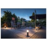 Borne lumineuse extérieure ronde E27 IP44 GRAFIT 30, configuration visible, vue complémentaire 1