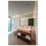 Cadre rond encastrable IP20 noir 68 mm NEW TRIA 68, en aluminium, vue complémentaire 1