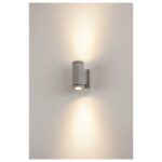 Applique murale extérieure Up/Down GU10 IP55 gris argent, configuration visible, vue complémentaire 3