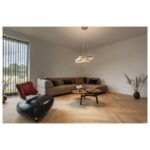 Suspension LED anneaux double émission lumineuse, configuration visible, vue complémentaire 2