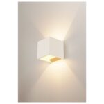 Applique murale cube en plâtre blanc G9, dimensions 11,5 x 11,5 x 11,5 cm, vue complémentaire 11