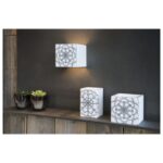 Applique murale cube en plâtre blanc G9, dimensions 11,5 x 11,5 x 11,5 cm, vue complémentaire 6