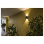Applique murale LED extérieure anthracite IP44, en Aluminium / verre, vue complémentaire 3