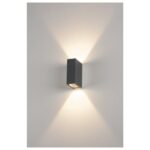 Applique murale LED extérieure anthracite IP44, en Aluminium / verre, vue complémentaire 4
