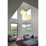 Suspension boule E27 gris argent et blanc 50 cm, finition Gris argent / blanc, vue complémentaire 1