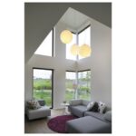 Suspension boule E27 gris argent et blanc 50 cm, finition Gris argent / blanc, vue complémentaire 2