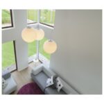 Suspension boule E27 gris argent et blanc 50 cm, finition Gris argent / blanc, vue complémentaire 5