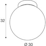Plafonnier rond 30 noir E27 verre opale, 220...240 V, vue complémentaire 3