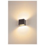 Applique murale LED up down anthracite IP65 CUBE, dimensions 118 × 110 mm, vue complémentaire 2