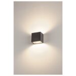 Applique murale LED up down anthracite IP65 CUBE, dimensions 118 × 110 mm, vue complémentaire 3