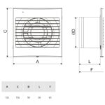 Ventilateur de salle de bains 100 m³/h réglable, finition blanc, vue complémentaire 1