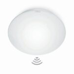 Plafonnier hublot à détection HF mural IP44 RS 16 L, finition Blanc, vue complémentaire 3