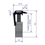 Pince de terminaison Classic Wide noire 30-40 mm, dimensions 50 x 32 x 61 mm, vue complémentaire 2