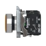 Bouton-poussoir lumineux jaune affleurant Ø22 24V, IP66, vue complémentaire 3
