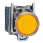 Bouton-poussoir lumineux jaune affleurant Ø22 24V, IP66, vue complémentaire 5