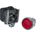 Bouton poussoir lumineux rouge affleurant Ø22 24V 1O+1F, configuration visible, vue complémentaire 5