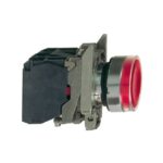 Bouton poussoir lumineux rouge affleurant Ø22 24V 1O+1F, configuration visible, vue complémentaire 8
