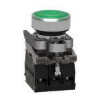Bouton-poussoir lumineux vert affleurant 24V XB4BW33B5 – Image 2