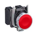 Bouton-poussoir rouge affleurant à impulsion Ø22 XB4BA42 – Image 9