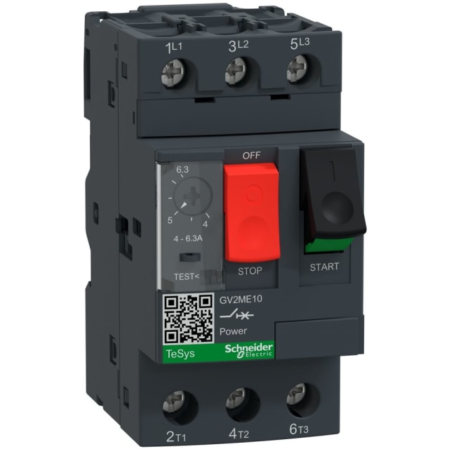 Schneider Automation - Disjoncteur Moteur GV2-ME 4-6.3A | Protection Magnéto-Thermique - GV2ME10
