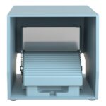 Interrupteur à pied simple avec capot métallique, finition bleu, vue complémentaire 2
