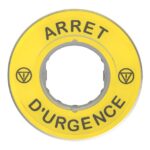 Légende arrêt d'urgence jaune Ø60 mm ZBY9120 – Image 5