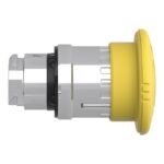Tête d'arrêt d'urgence jaune à déverrouillage rotatif Ø40, configuration visible, vue complémentaire 3
