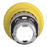 Tête d'arrêt d'urgence jaune à déverrouillage rotatif Ø40, configuration visible, vue complémentaire 4