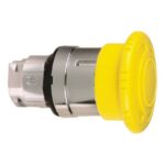 Tête d'arrêt d'urgence jaune à déverrouillage rotatif Ø40, configuration visible, vue complémentaire 7