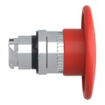 Tête d'arrêt d'urgence rouge Ø60 à déverrouillage rotatif Ø22, configuration visible, vue complémentaire 3