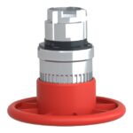 Tête d'arrêt d'urgence rouge Ø60 à déverrouillage rotatif Ø22, configuration visible, vue complémentaire 6