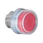 Tête de bouton-poussoir capuchonnée rouge Ø22, configuration visible, vue complémentaire 6